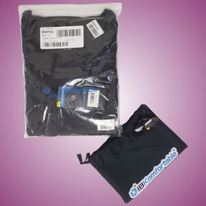 IBKUL Icefil® Cooling Pajama Set XS Black Breathable Long Sleeve & Straight Leg